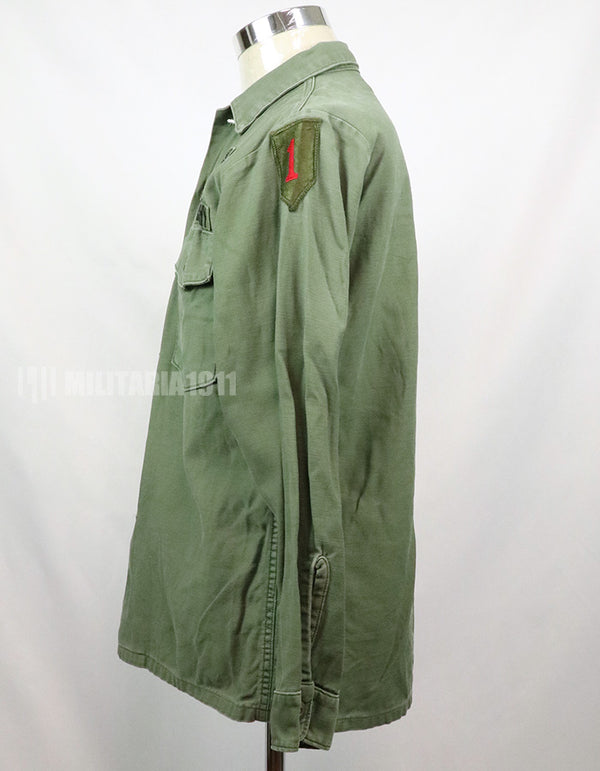 実物 アメリカ陸軍 ユーティリティシャツ OG-107  第一師団パッチなど徽章付(後付け)