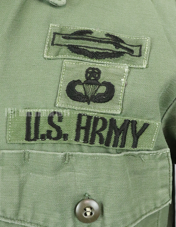 実物 アメリカ陸軍 ユーティリティシャツ OG-107  第一師団パッチなど徽章付(後付け)