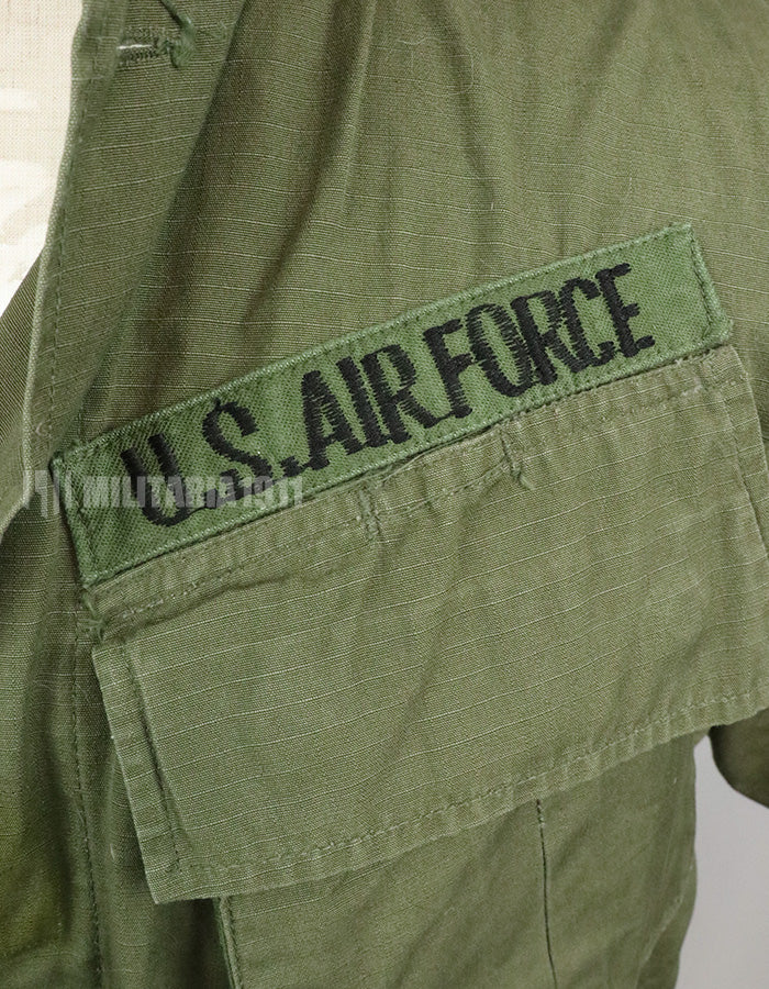 実物 アメリカ空軍 後期型ジャングルファティーグ ショートスリーブカスタム 徽章付き 1969年契約