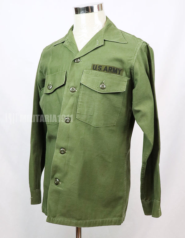 実物 ユーティリティシャツ OG-107  放出品 1970年代前半 戦中ロット US Army テープ付き