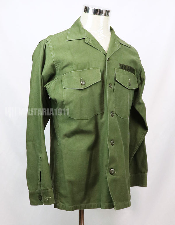 実物 ユーティリティシャツ OG-107  放出品 1970年代前半 戦中ロット US Army テープ付き