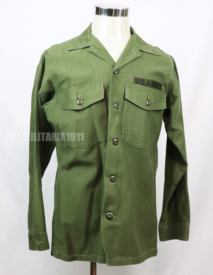 実物 ユーティリティシャツ OG-107  放出品 1970年代前半 戦中ロット US Army テープ付き