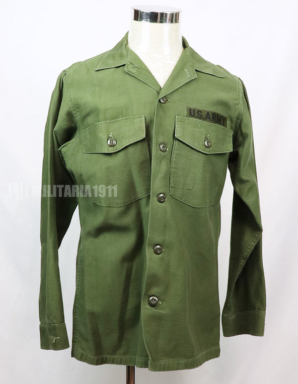実物 ユーティリティシャツ OG-107  放出品 1970年代前半 戦中ロット US Army テープ付き