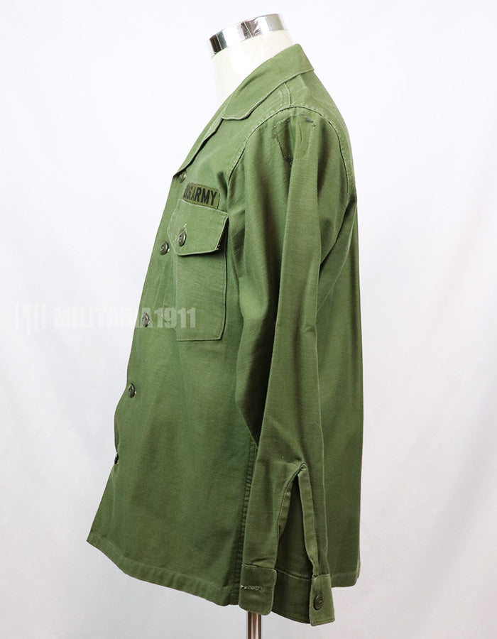 実物 ユーティリティシャツ OG-107  放出品 1970年代前半 戦中ロット US Army テープ付き