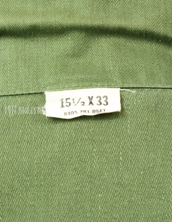実物 ユーティリティシャツ OG-107  放出品 1970年代前半 戦中ロット US Army テープ付き