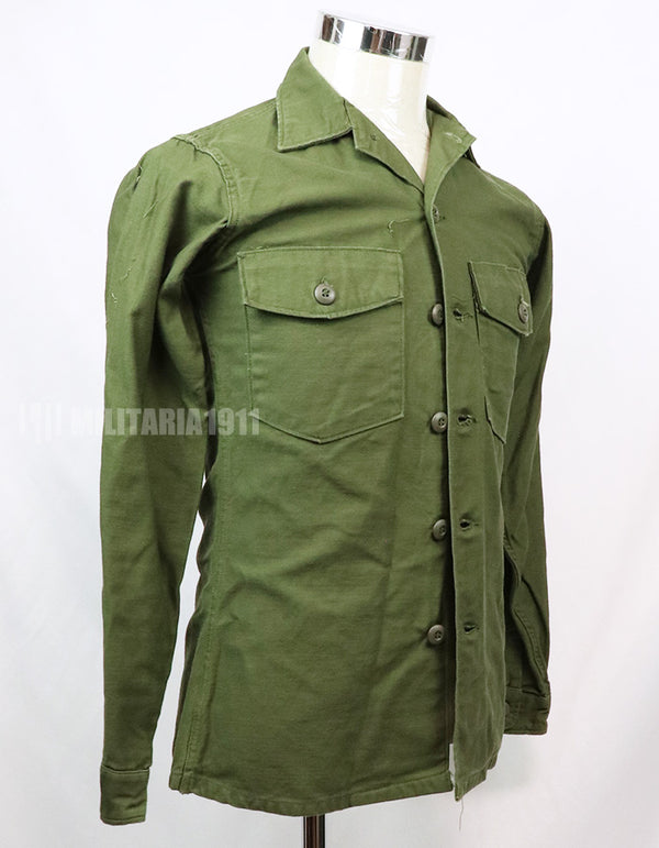 実物 ユーティリティシャツ OG-107  放出品 1960年代後半 戦中ロット パッチ取り外し済