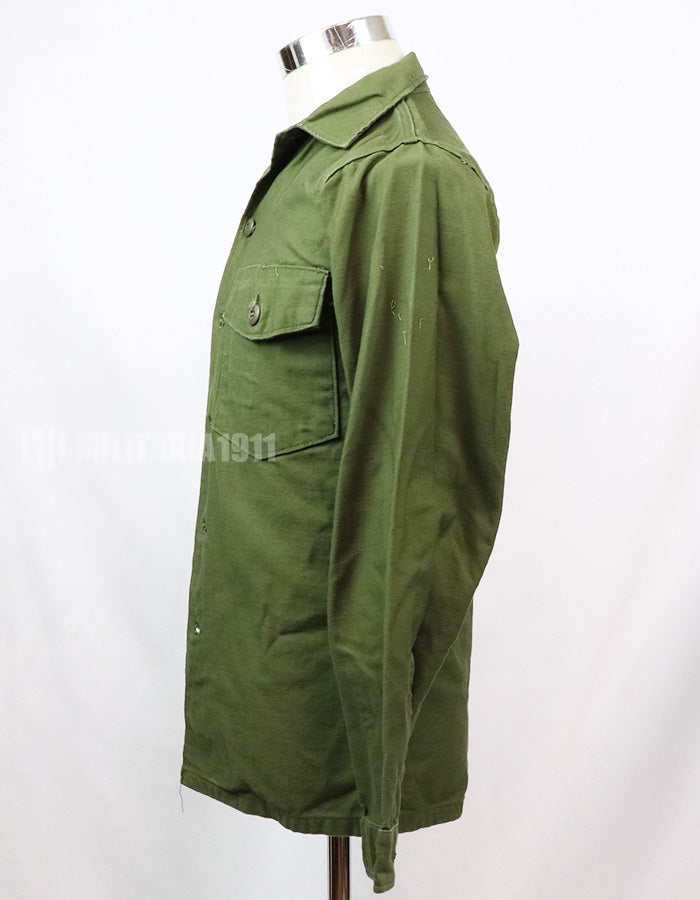 実物 ユーティリティシャツ OG-107  放出品 1960年代後半 戦中ロット パッチ取り外し済