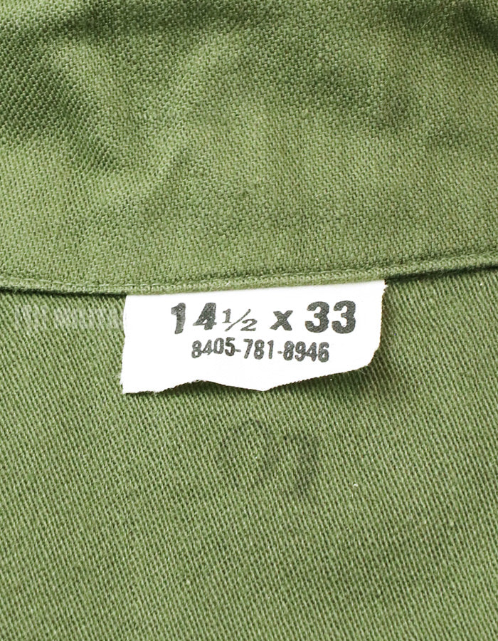 実物 ユーティリティシャツ OG-107  放出品 1960年代後半 戦中ロット パッチ取り外し済