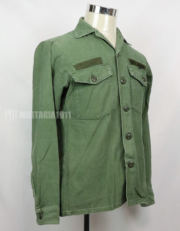 実物 アメリカ陸軍 第一歩兵師団 ユーティリティーシャツ OG-107 1970年製 パッチ後付け 放出品