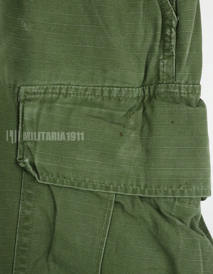 実物 後期型 リップストップ生地 ジャングルファティーグ パンツ M-L 裾紐なし 良いコンディション 1969年契約