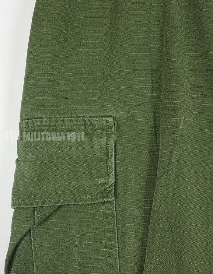 実物 後期型 リップストップ生地 ジャングルファティーグ パンツ M-L 裾紐なし 良いコンディション 1969年契約