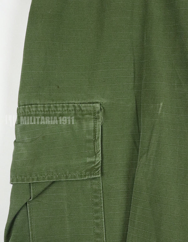 実物 後期型 リップストップ生地 ジャングルファティーグ パンツ M-L 裾紐なし 良いコンディション 1969年契約