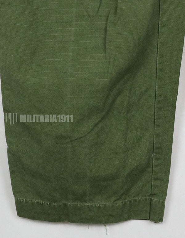 実物 後期型 リップストップ生地 ジャングルファティーグ パンツ M-L 裾紐なし 良いコンディション 1969年契約