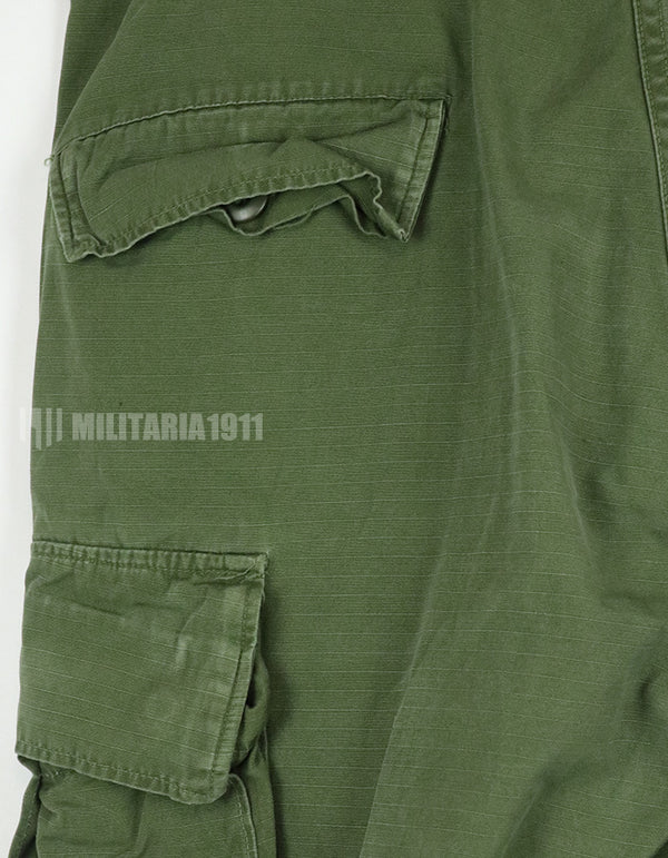 実物 後期型 リップストップ生地 ジャングルファティーグ パンツ M-L 裾紐なし 良いコンディション 1969年契約
