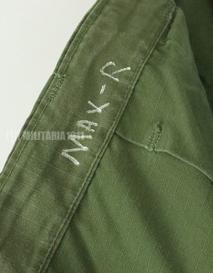 実物 後期型 リップストップ生地 ジャングルファティーグ パンツ M-L 裾紐なし 良いコンディション 1969年契約