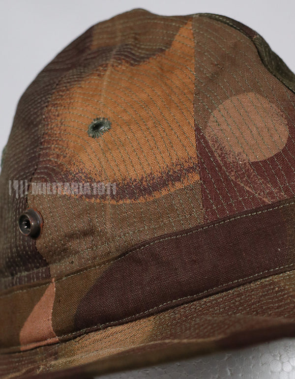 実物生地レプリカ フランス軍 南ベトナム陸軍 ウィンドプルーフカモフラージュ ブッシュハット 中古品