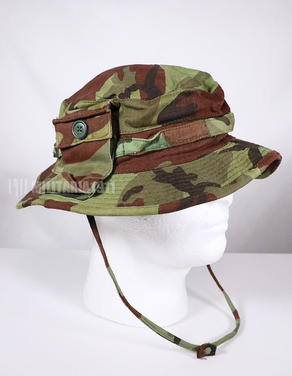 実物生地レプリカ ARVN リーフ迷彩 ブーニーハット 追加ポケット付き