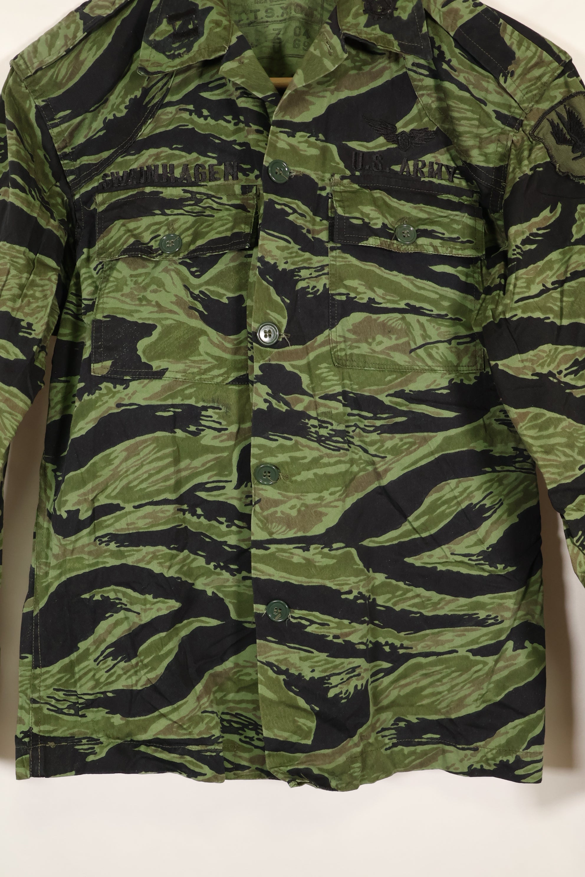 1968年&1969年製　73rd surveillance airplane company 直接刺繍　VNMC 4thパターン　タイガーストライプセット　未使用品