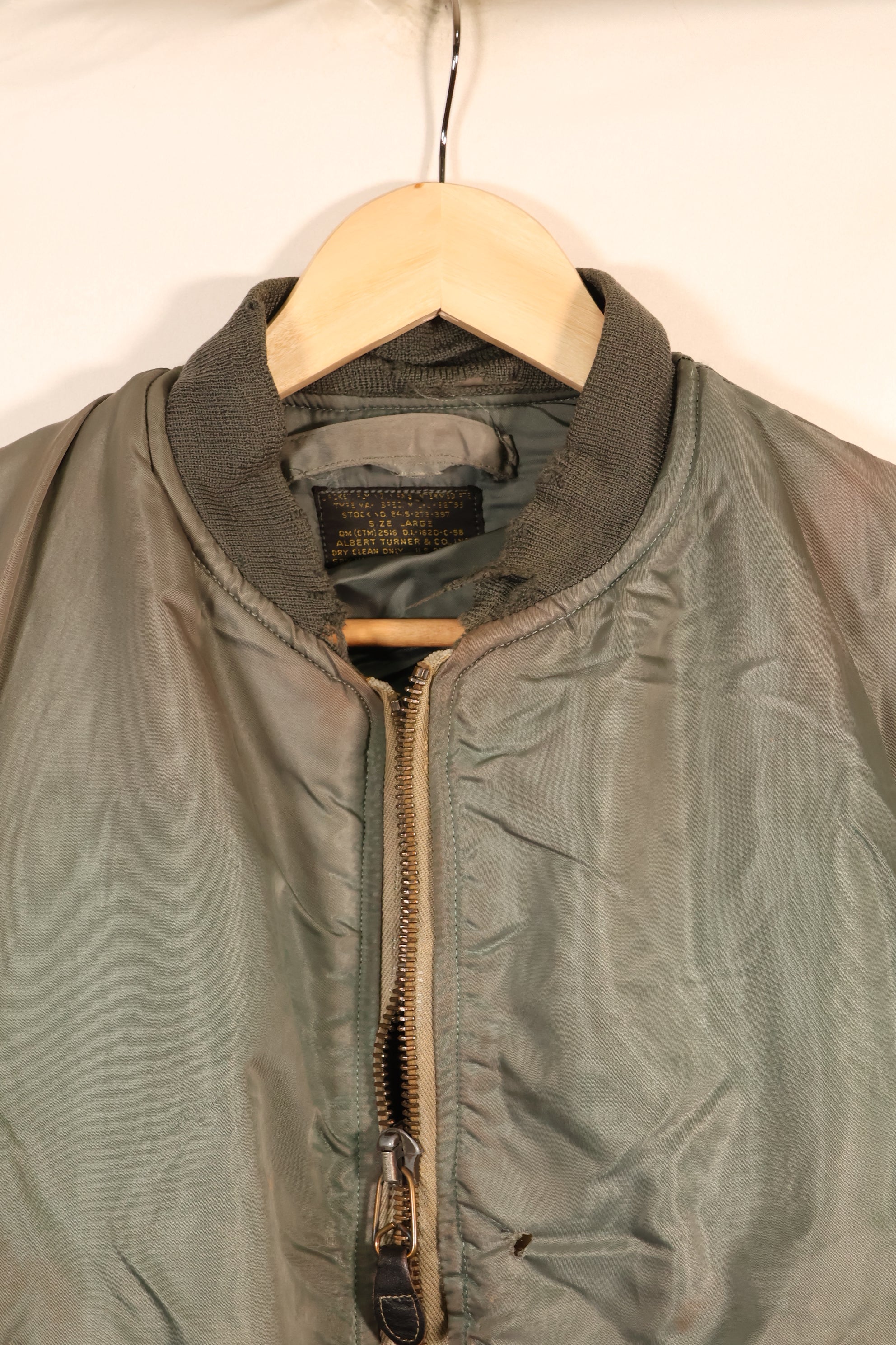 1958年契約　LARGE　アメリカ空軍　MA-1　フライトジャケット　使用感強い　中古品