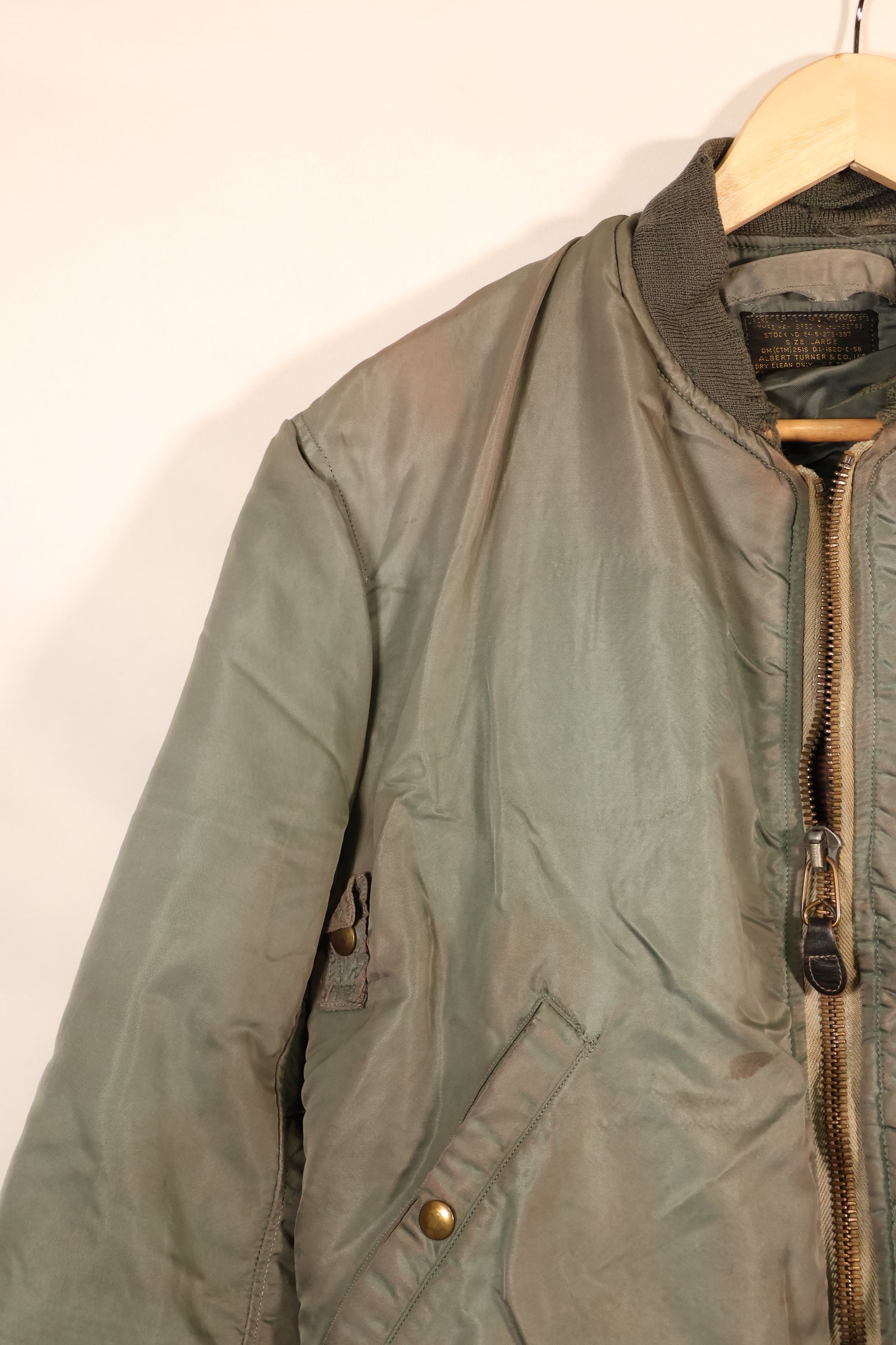 1958年契約　LARGE　アメリカ空軍　MA-1　フライトジャケット　使用感強い　中古品
