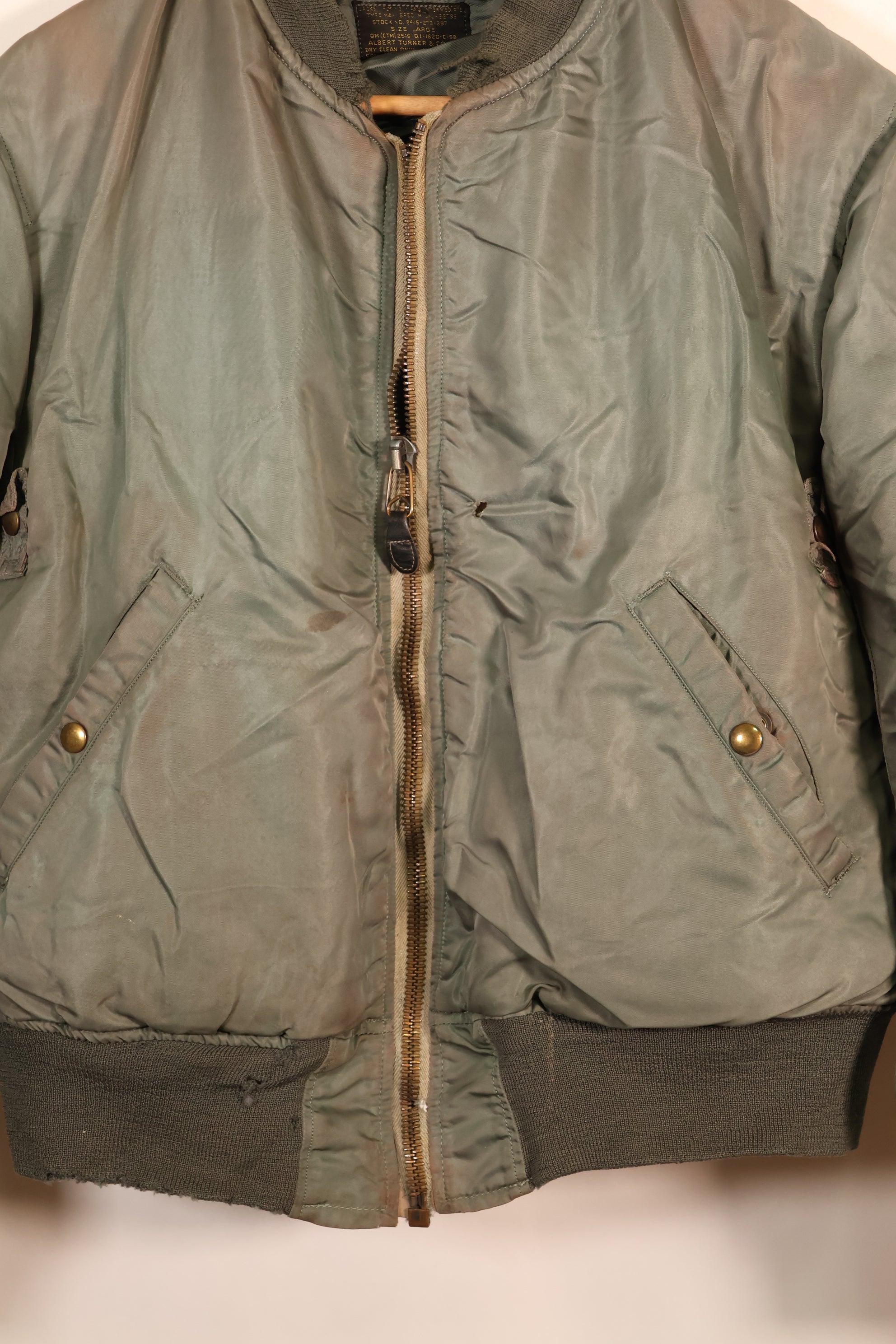 1958年契約　LARGE　アメリカ空軍　MA-1　フライトジャケット　使用感強い　中古品