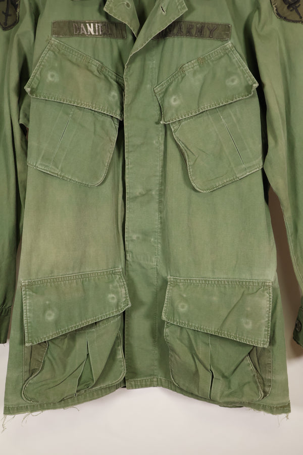1967年契約　推定S-R　3rd Model ジャングルファティーグジャケット　73rd Surveillance Airplane Company（第73偵察航空中隊）パッチ初付け　中古品