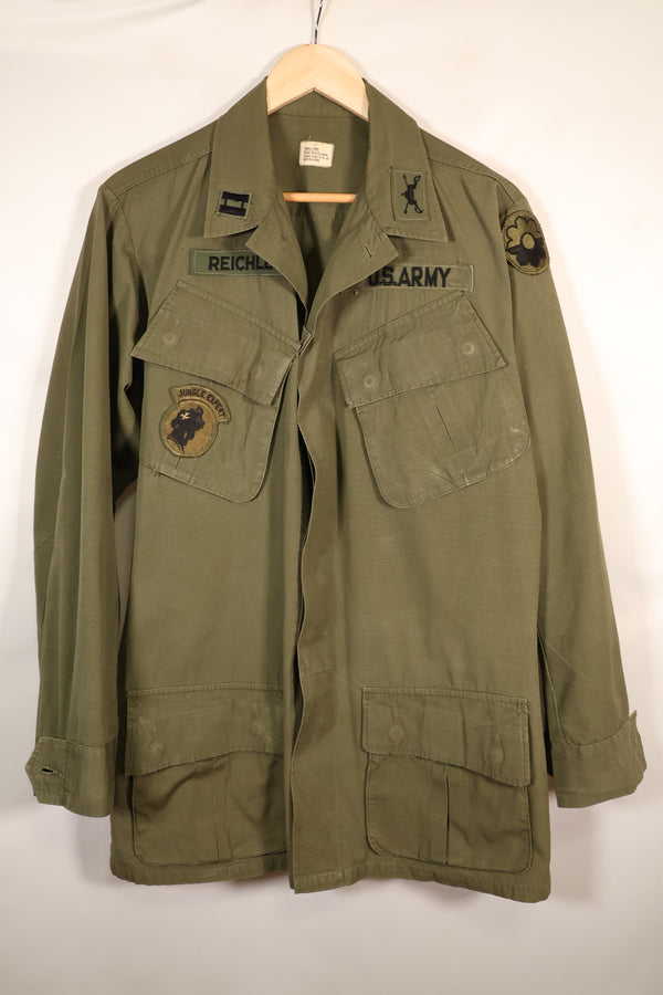 1960年代後半　S-L　アメリカ軍　4th Model ジャングルファティーグ　ジャケット　パッチ後付け　中古品