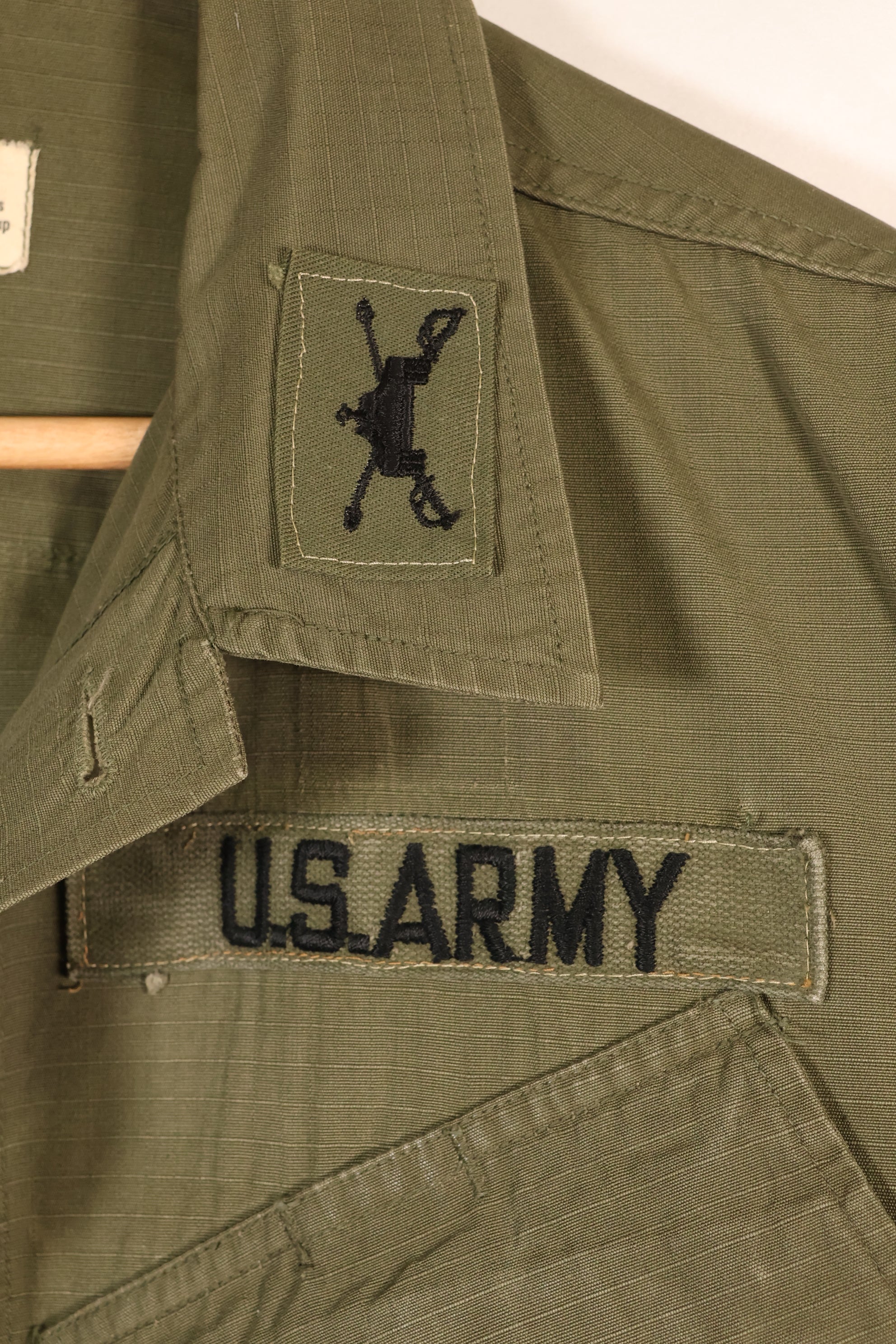 1960年代後半　S-L　アメリカ軍　4th Model ジャングルファティーグ　ジャケット　パッチ後付け　中古品