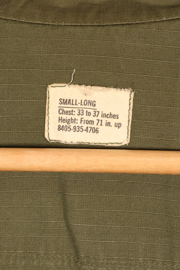 1960年代後半　S-L　アメリカ軍　4th Model ジャングルファティーグ　ジャケット　パッチ後付け　中古品
