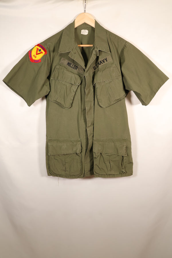 1969年契約　S-R　アメリカ海軍　PBR　4th Model ジャングルファティーグ　ジャケット　パッチ後付け　中古品