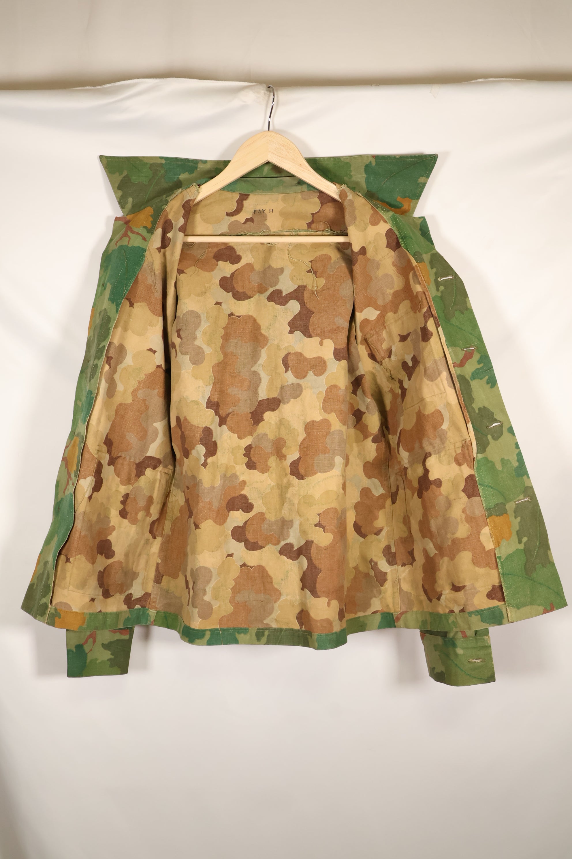 1970年代　個人調達　アメリカ海兵隊 ミッチェル迷彩　ファティーグジャケット　シェルターハーフ製　中古品