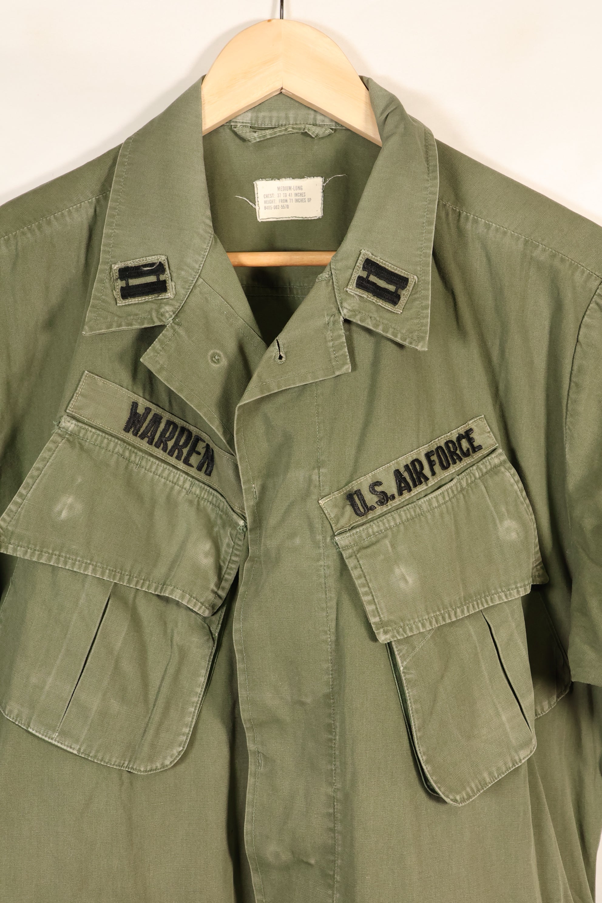 1967年契約　M-L　3rd Model ジャングルファティーグ　ジャケット　USAF 個人改造あり　中古品
