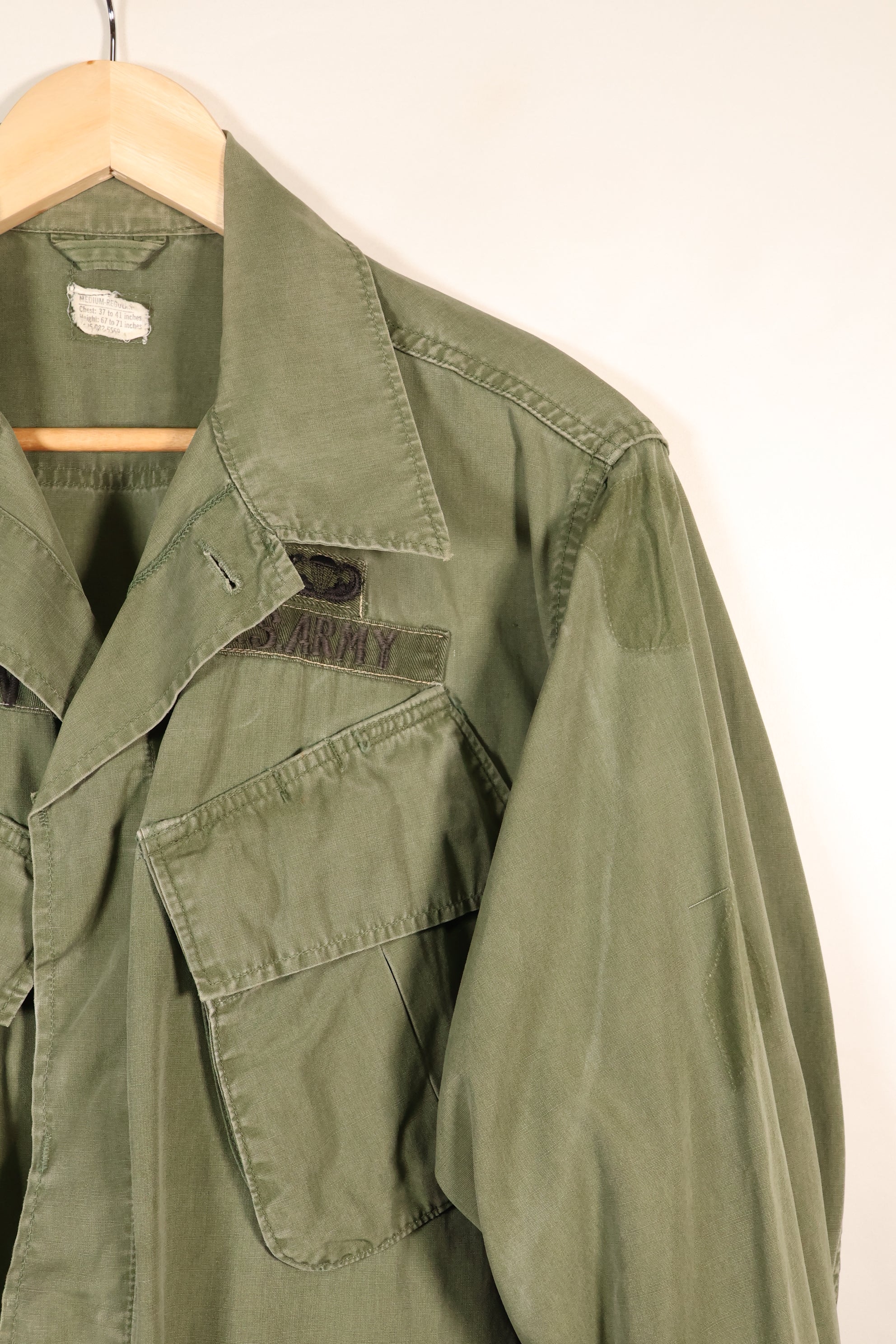 1967年契約　M-R　アメリカ陸軍　3rd Model ジャングルファティーグ　ジャケット　パッチ付　中古品