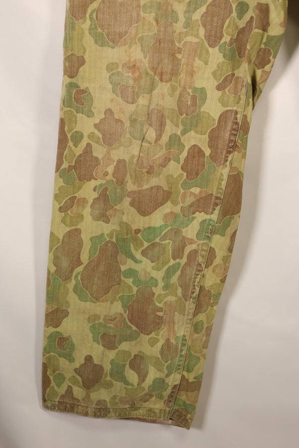 1940年代　WWII　USMC　P-44　フロッグスキン迷彩　ダックハンター　パンツ　補修あり　中古品