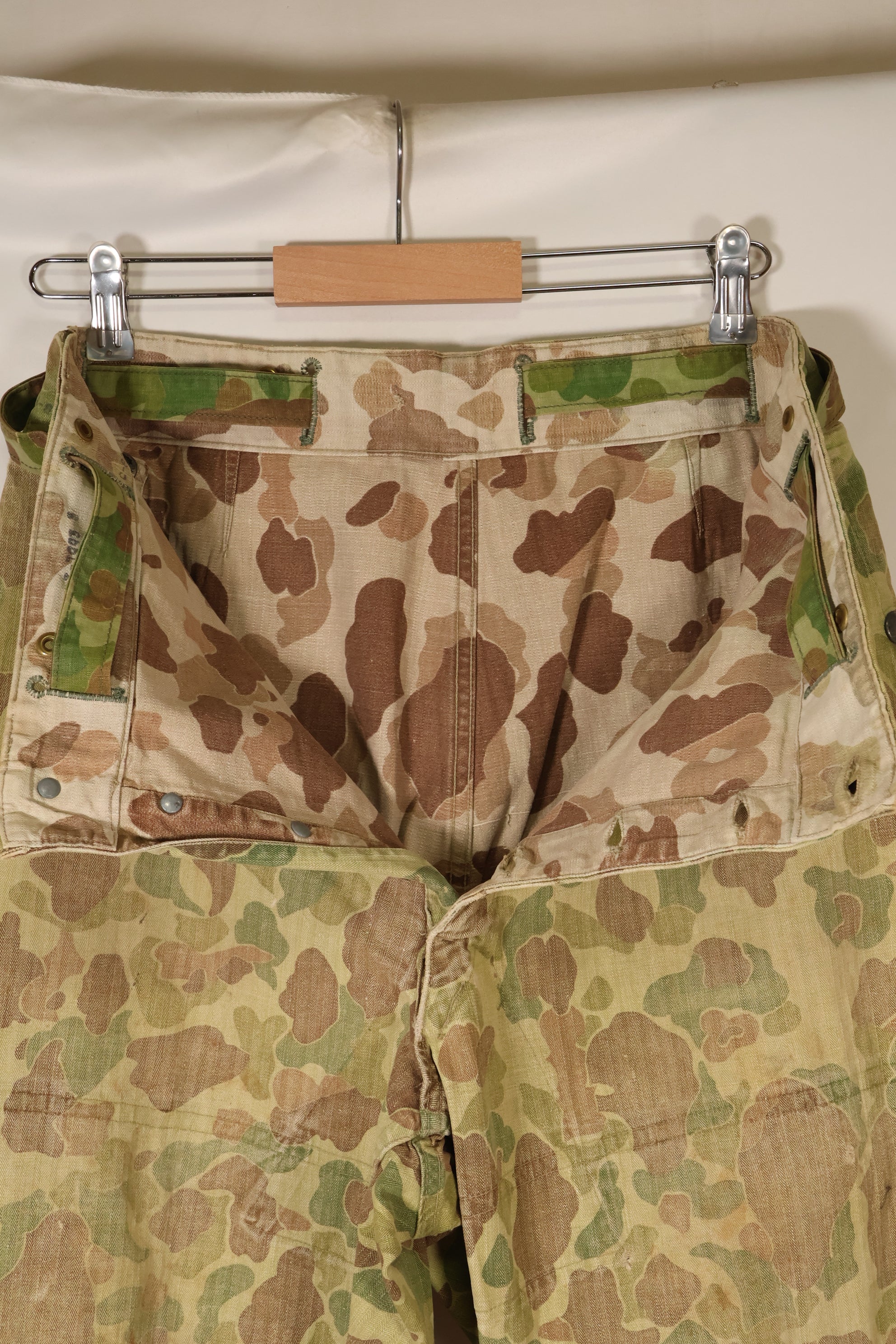 1940年代　WWII　USMC　P-44　フロッグスキン迷彩　ダックハンター　パンツ　補修あり　中古品