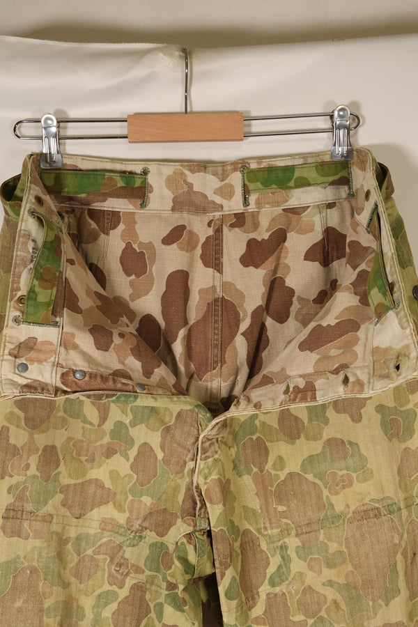 1940年代　WWII　USMC　P-44　フロッグスキン迷彩　ダックハンター　パンツ　補修あり　中古品