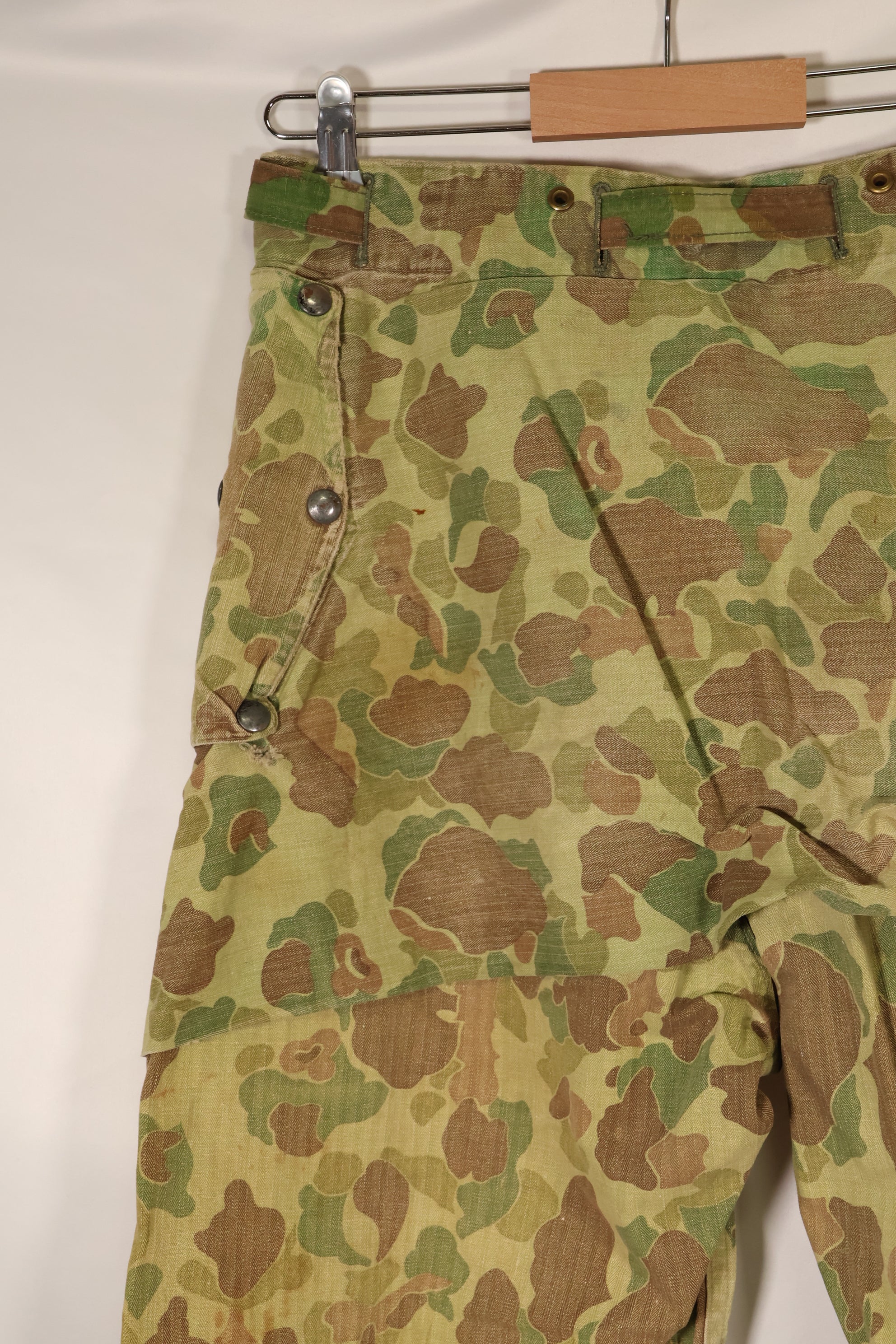 1940年代　WWII　USMC　P-44　フロッグスキン迷彩　ダックハンター　パンツ　補修あり　中古品