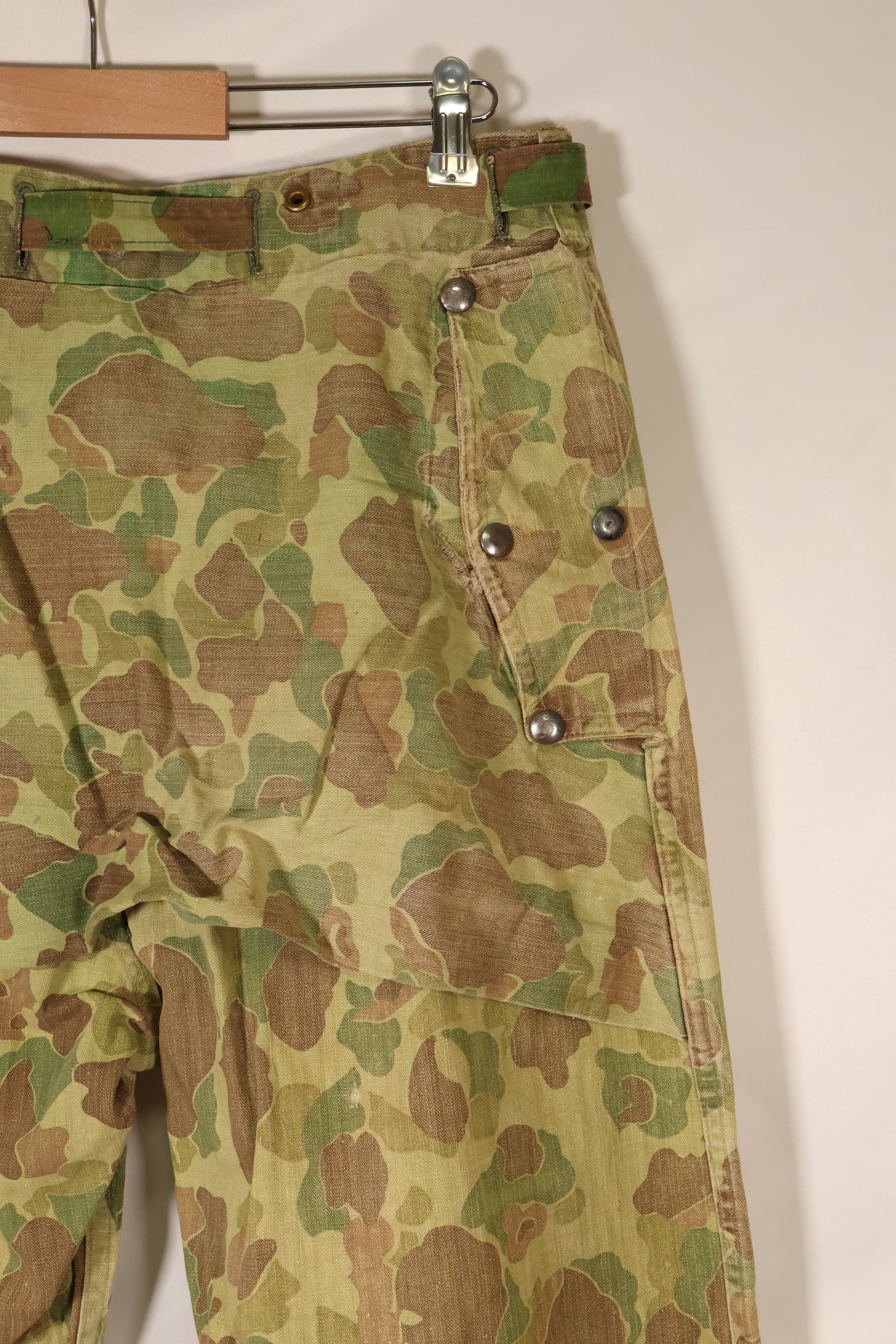 1940年代　WWII　USMC　P-44　フロッグスキン迷彩　ダックハンター　パンツ　補修あり　中古品