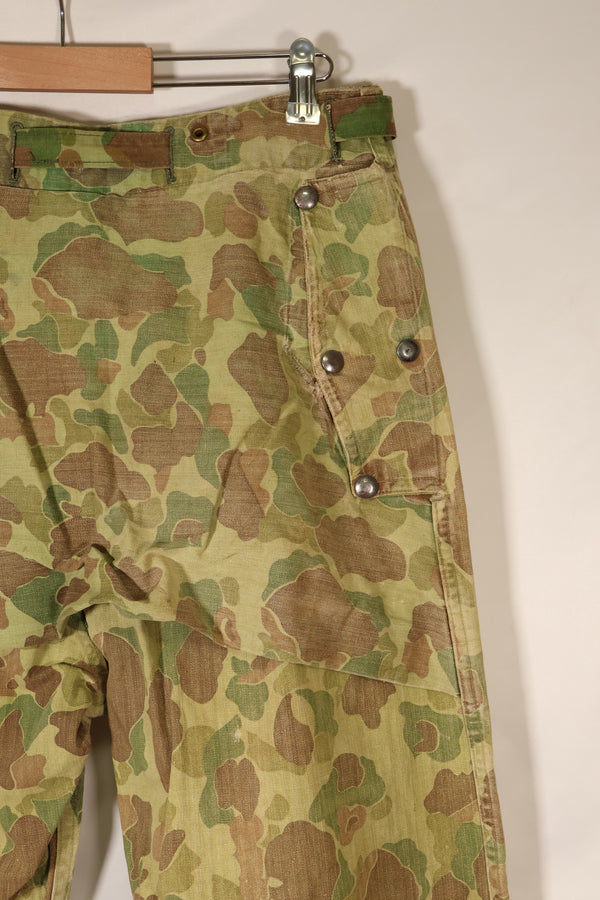 1940年代　WWII　USMC　P-44　フロッグスキン迷彩　ダックハンター　パンツ　補修あり　中古品