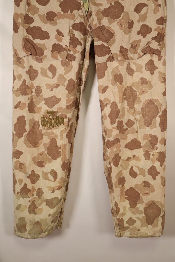 1940年代　WWII　USMC　P-44　フロッグスキン迷彩　ダックハンター　パンツ　補修あり　中古品