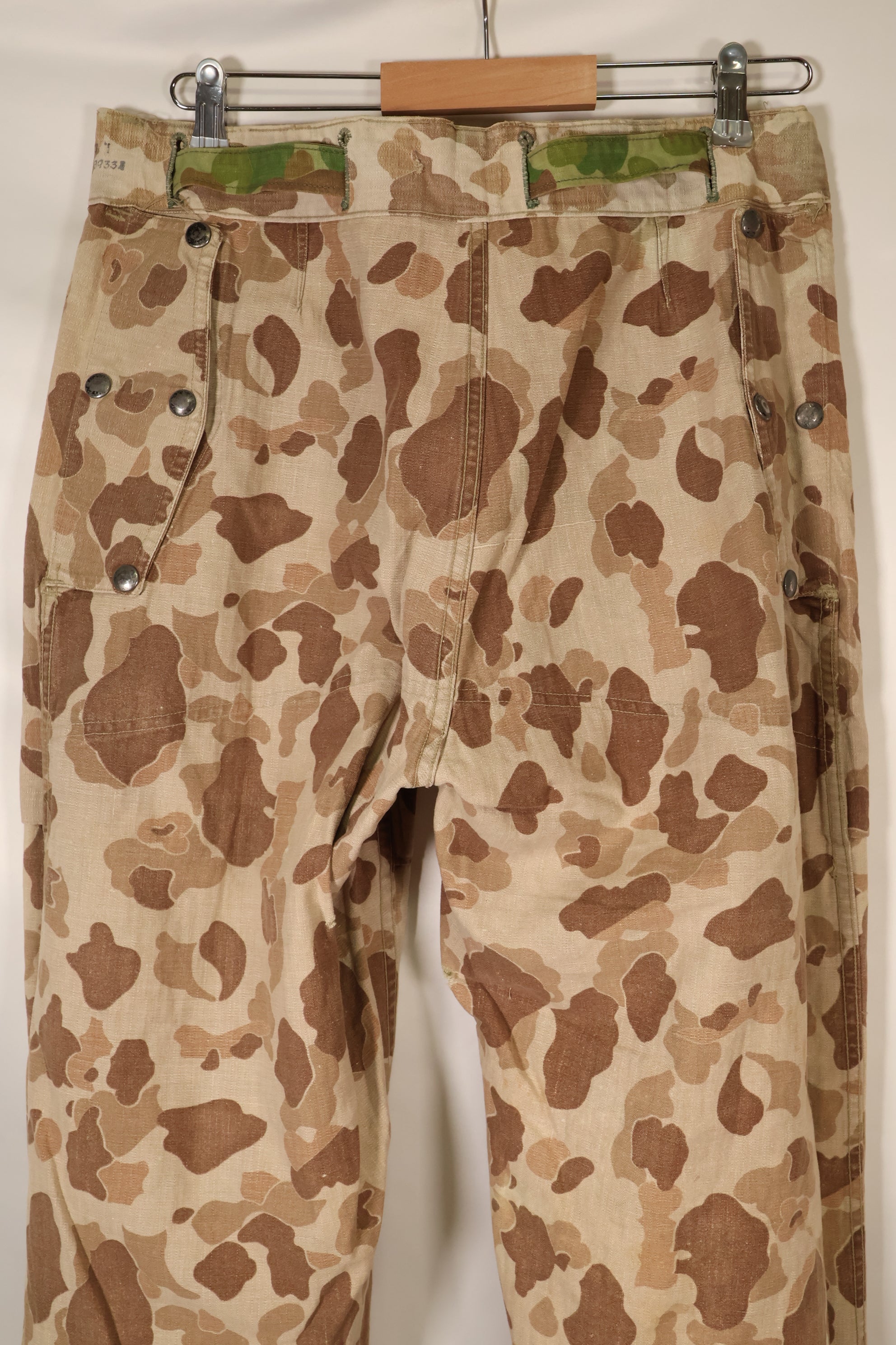 1940年代　WWII　USMC　P-44　フロッグスキン迷彩　ダックハンター　パンツ　補修あり　中古品