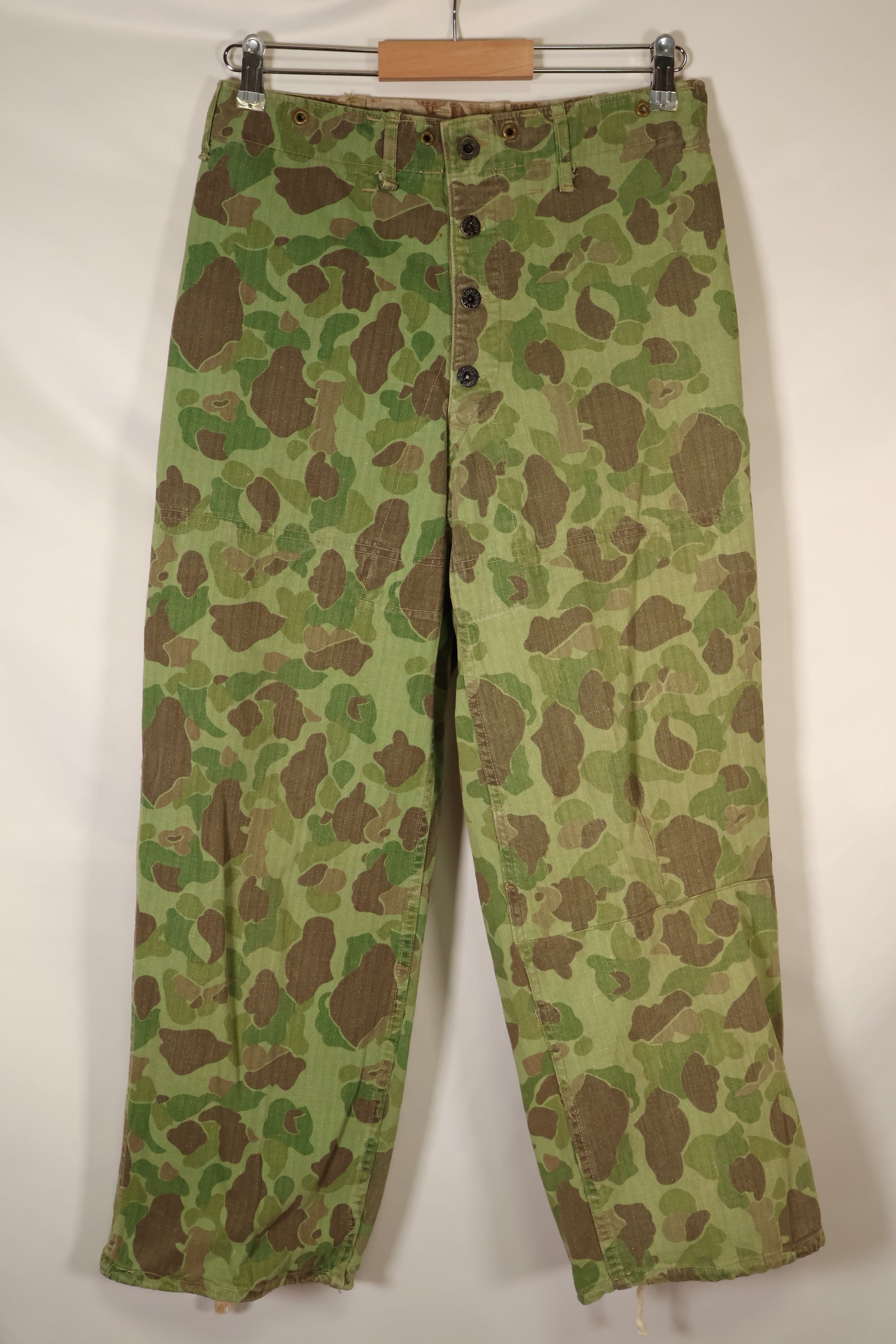 1940年代　WWII USMC　P-44　フロッグスキン迷彩　パンツ　状態良い　退色あり　中古品