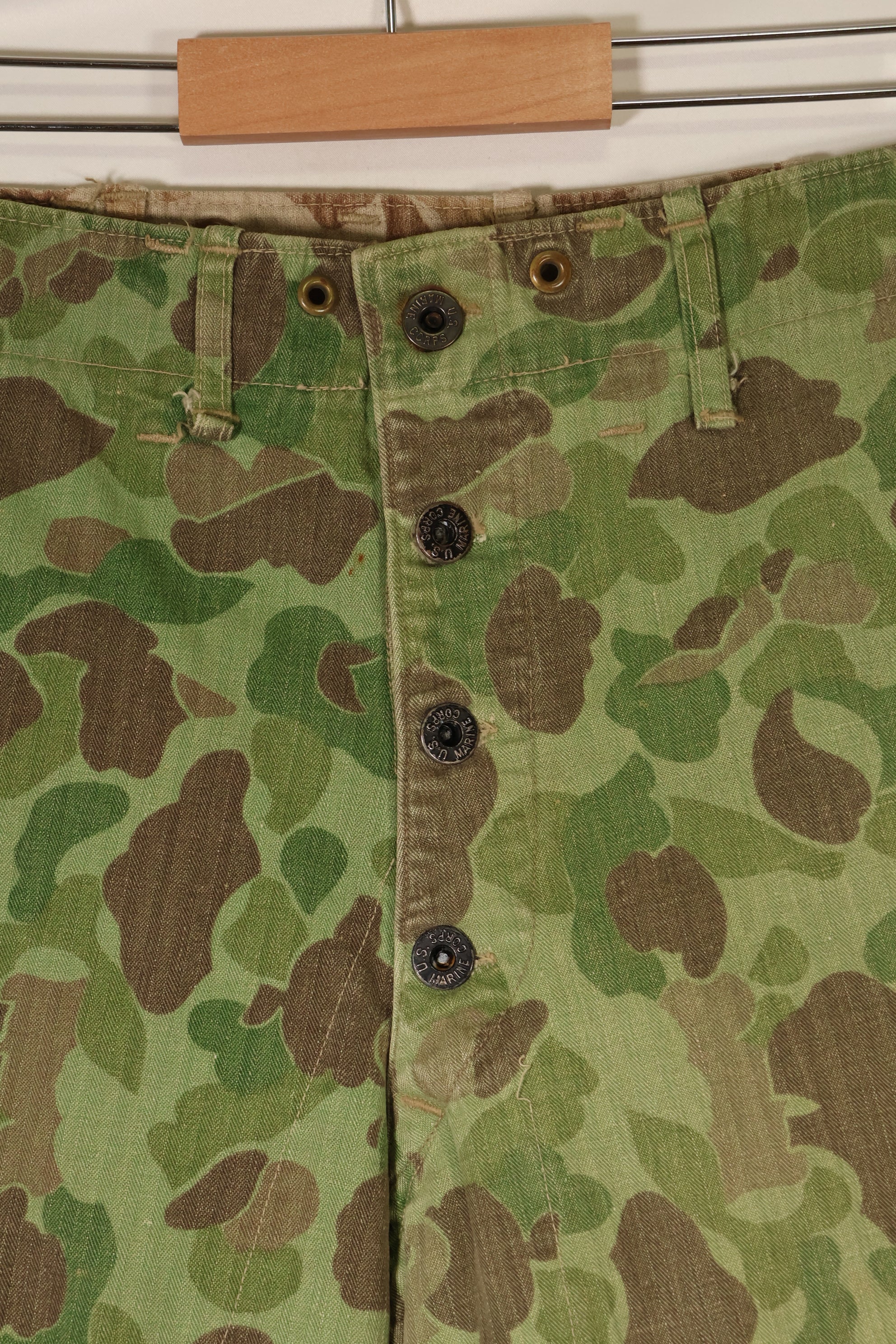 1940年代　WWII USMC　P-44　フロッグスキン迷彩　パンツ　状態良い　退色あり　中古品