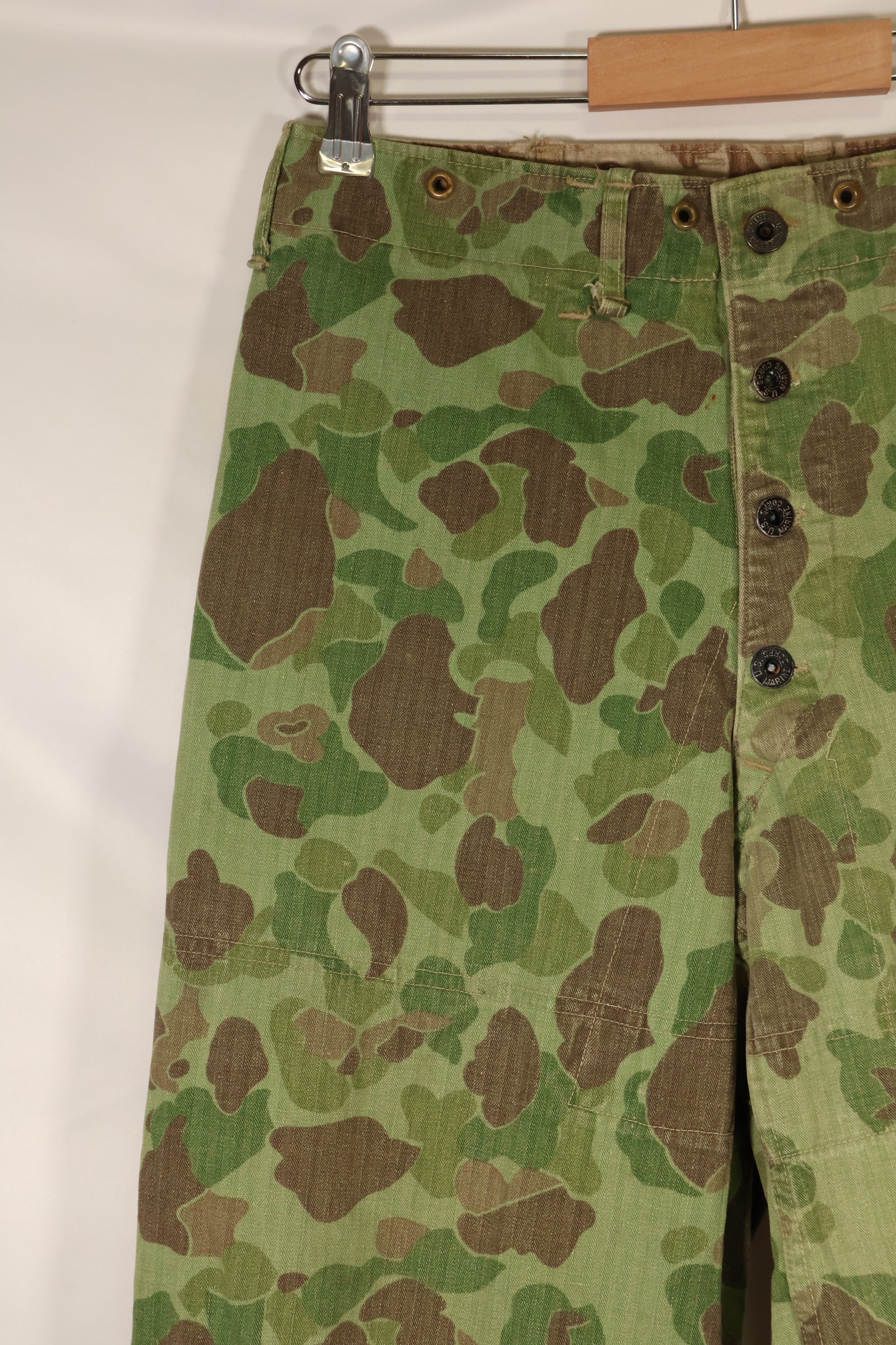 1940年代　WWII USMC　P-44　フロッグスキン迷彩　パンツ　状態良い　退色あり　中古品