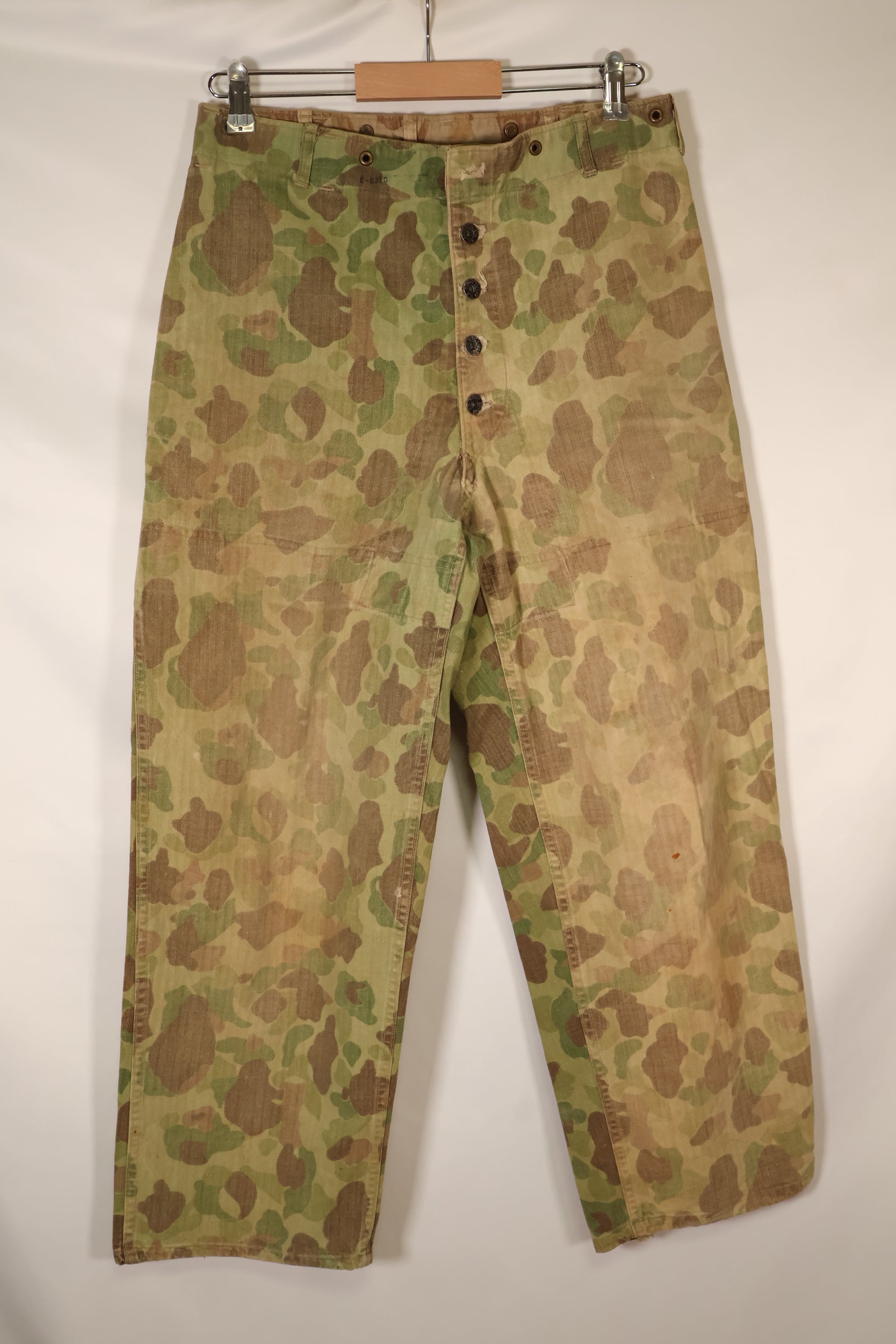 1940年代　WWII　USMC　P-44　フロッグスキン迷彩　HBTパンツ　中古品