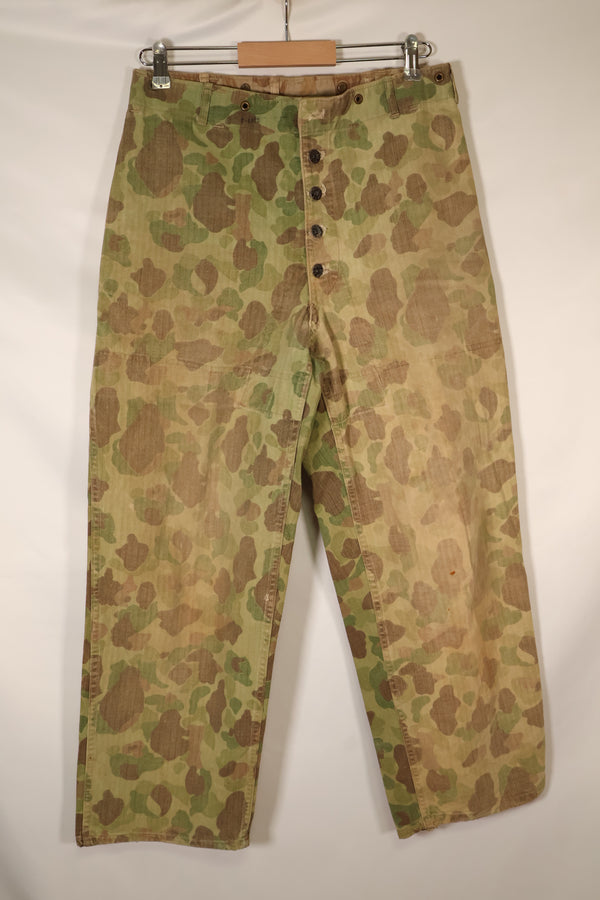 1940年代　WWII　USMC　P-44　フロッグスキン迷彩　HBTパンツ　中古品