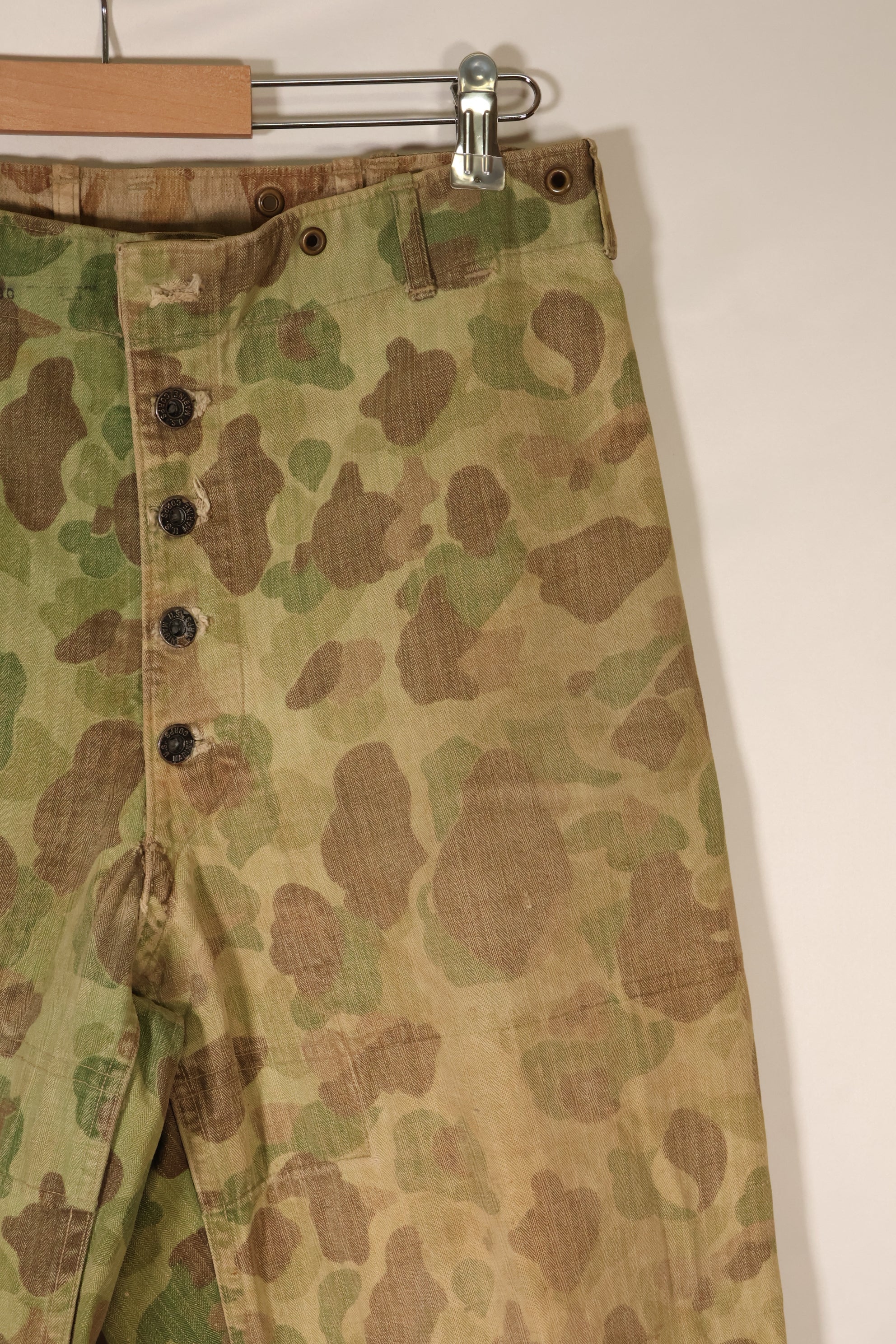 1940年代　WWII　USMC　P-44　フロッグスキン迷彩　HBTパンツ　中古品