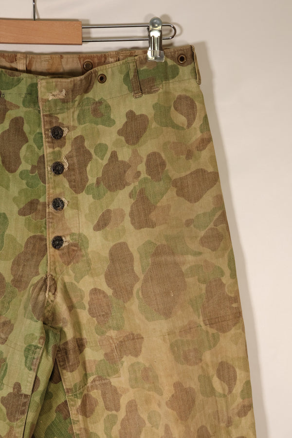 1940年代　WWII　USMC　P-44　フロッグスキン迷彩　HBTパンツ　中古品