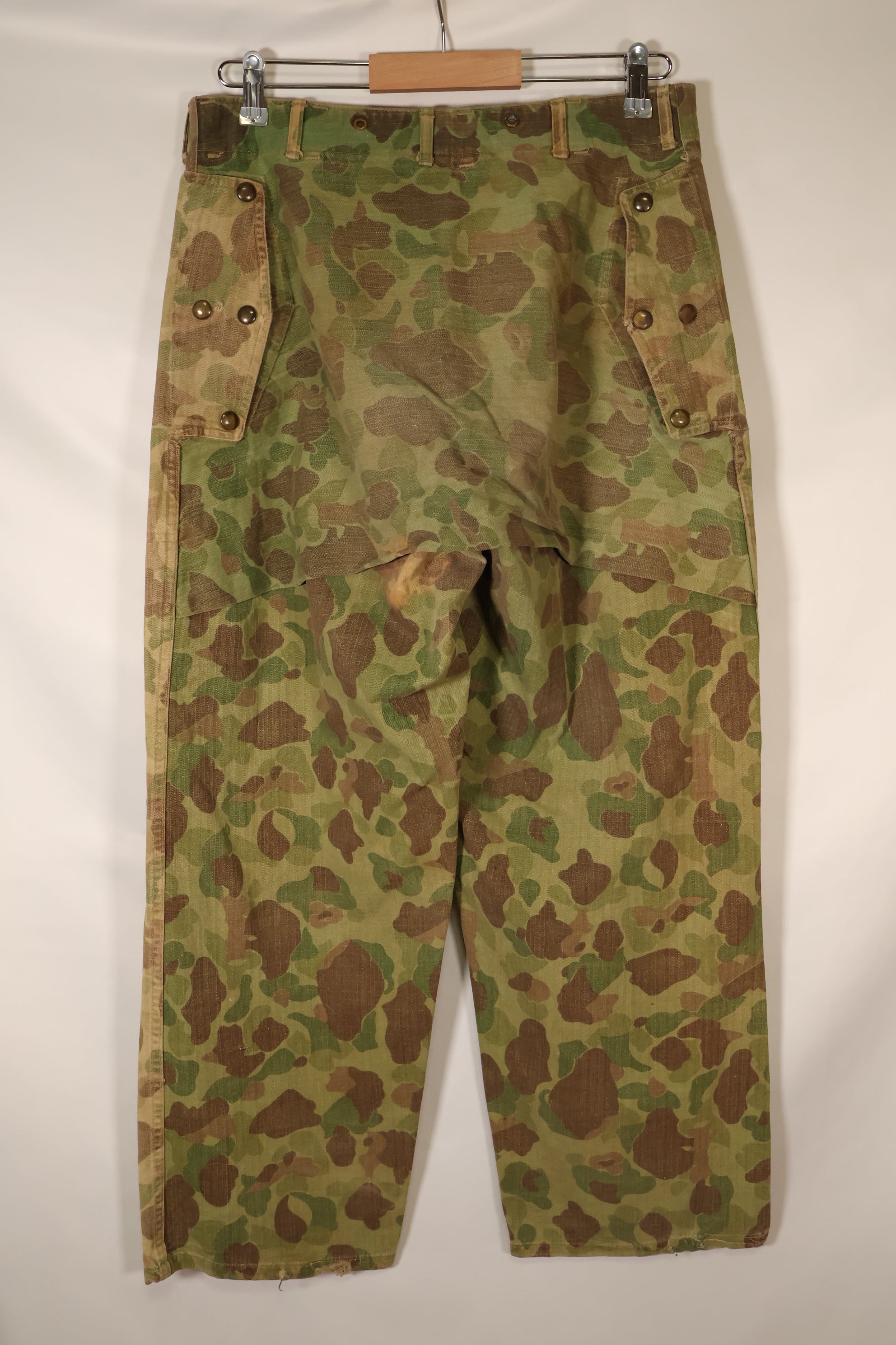 1940年代　WWII　USMC　P-44　フロッグスキン迷彩　HBTパンツ　中古品