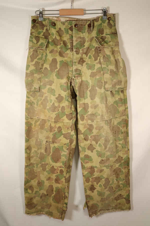 1940年代 W34　アメリカ陸軍　フロッグスキン迷彩　HBTパンツ　ユーティリティパンツ　中古品
